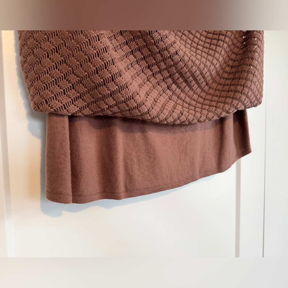 Everlane Lace Knit Brown Midi Skirt - Picture 5 of 7